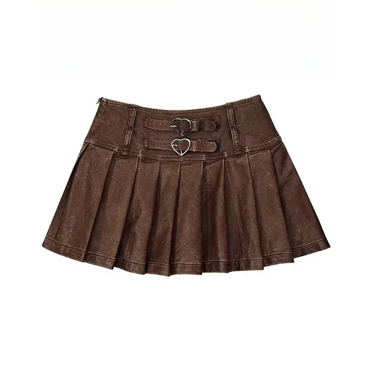 Gentle Welcome Leather Short Skirts Women's-0