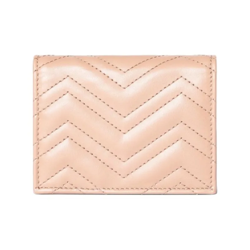 GUCCI Leather Wallet Mini Women's Light Pink-2