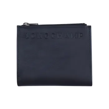 LONGCHAMP 3D Calfskin Wallet Men's Midnight Blue
