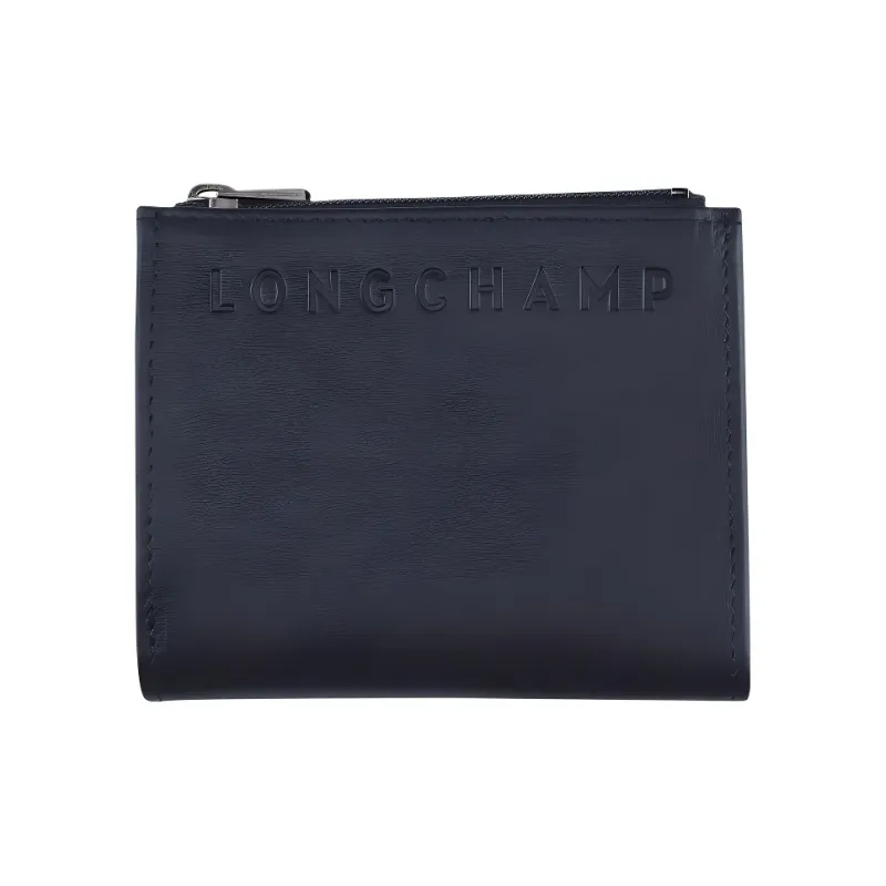 LONGCHAMP 3D Calfskin Wallet Men's Midnight Blue-0