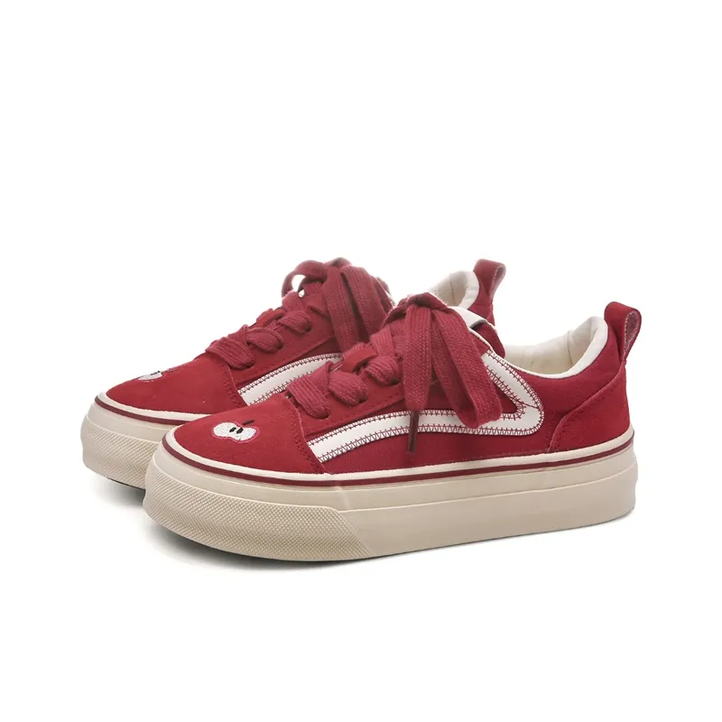The New Age Family Low Top Skateboard Shoes Women's Red-1