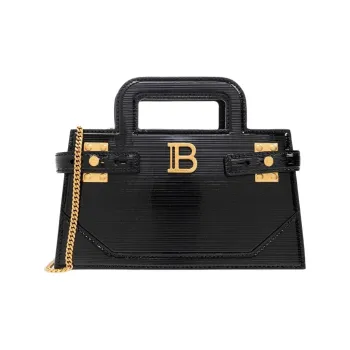 BALMAIN B BUZZ Leather Shoulder Bag Crossbody Bag Handbag Small Size Women's Black