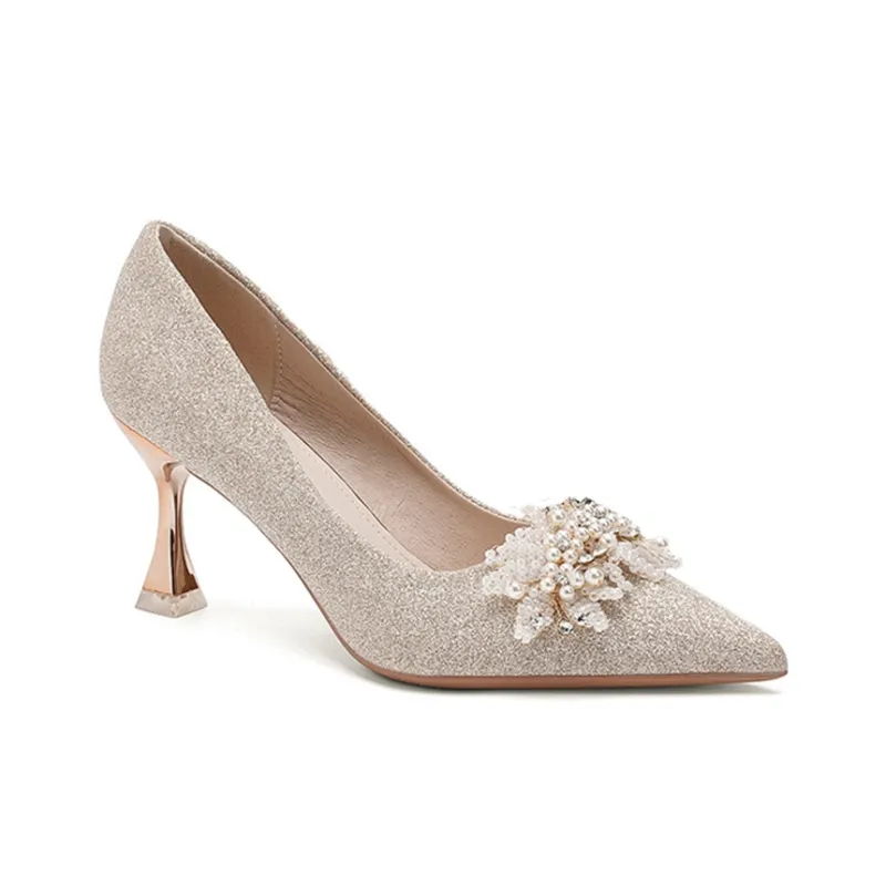 MABEL&CO Slim Heel High Heels Women's Champagne-1