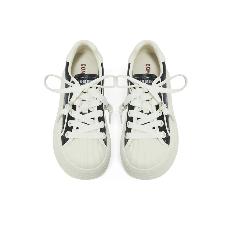 COMELY Casual Shoes Women's Low Top Black/Ecru-8