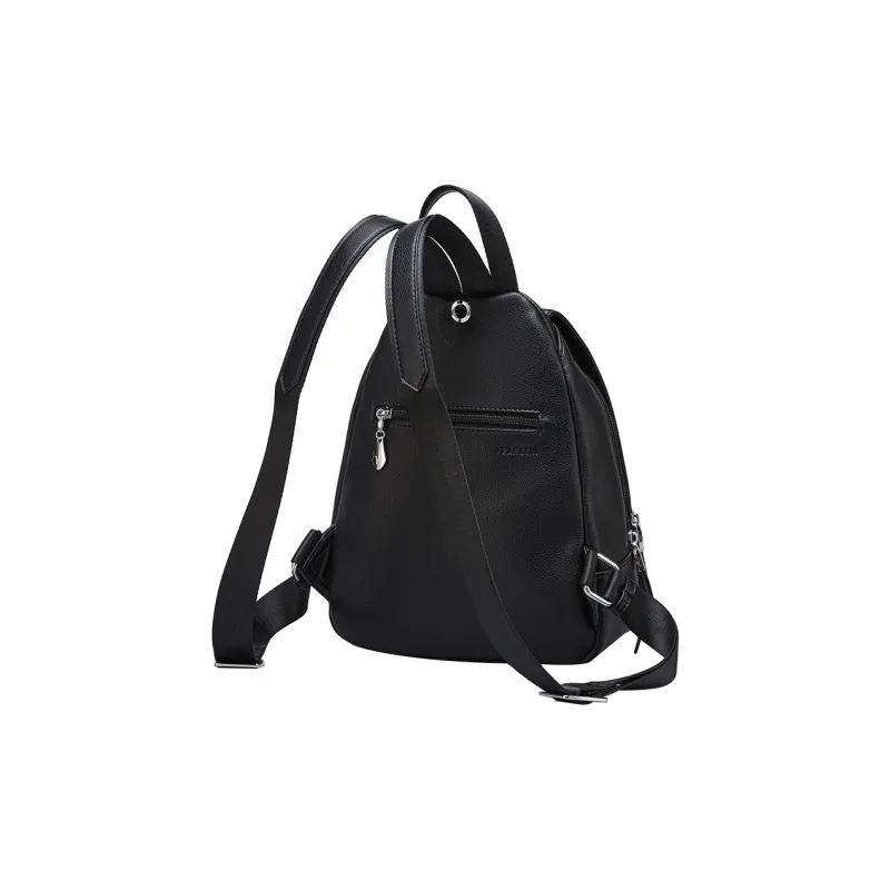 YEARCON Synthetic Leather Backpack Regular Women's Black-2