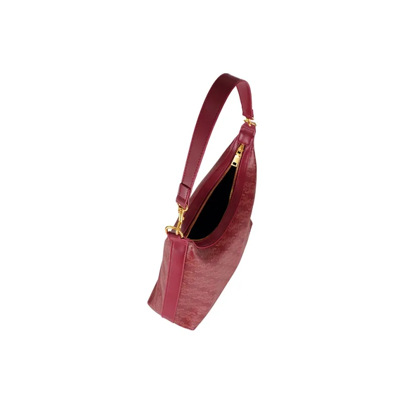 Vigno Synthetic Leather One Shoulder Underarm Tote Regular Women's Red-5