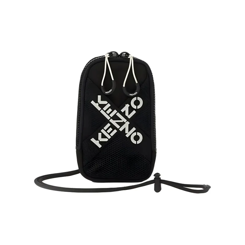 KENZO Fabric Cell Phone Pouch Camera Bag Shoulder Bag Crossbody Bag Men's Black-0