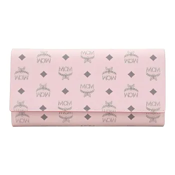 MCM Trifold Wallet Large Visetos Powder Pink