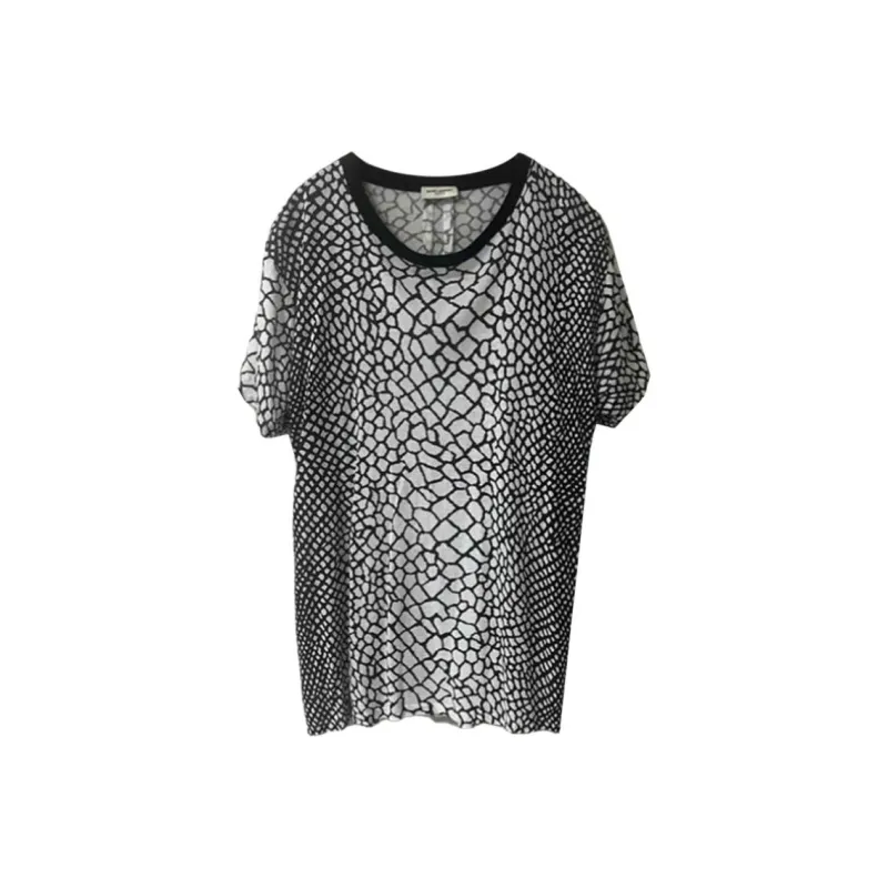 SAINT LAURENT T Shirt Men's White Black-0