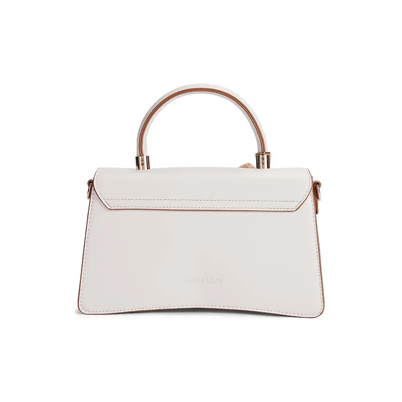 Dubaolu Polyurethane Shoulder Bag, Crossbody Bag, Handbag Medium Size Women's Ecru/Khaki-2