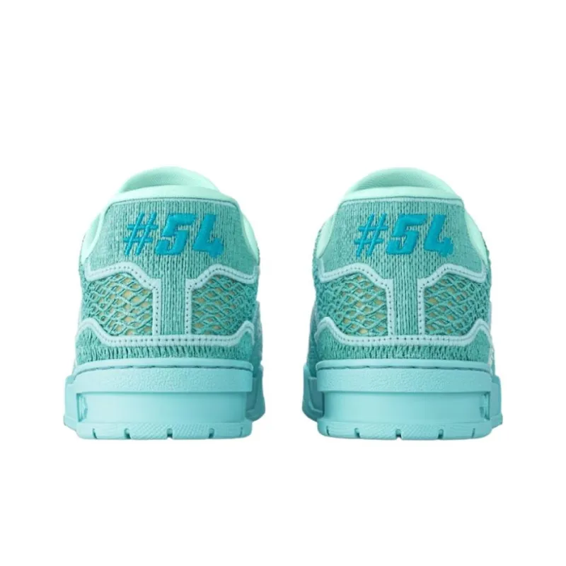 LOUIS VUITTON Trainer Low Top Skateboard Shoes Men's Blue Green-3