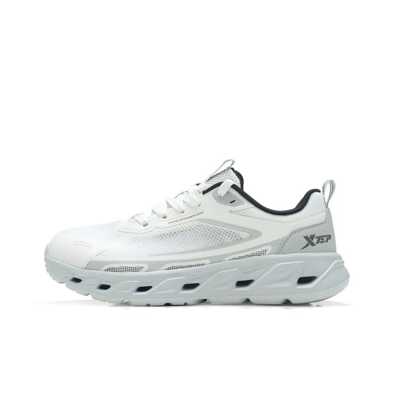 XTEP Cushioning, Breathable, Slip Resistant Low Top Outdoor Shoes Men's Sail White Tru Gray-0