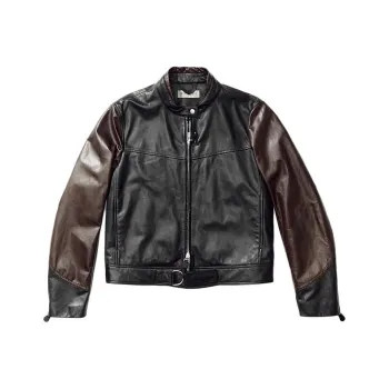Emporio Armani X OUR LEGACY Leather Jackets Men Black Brown