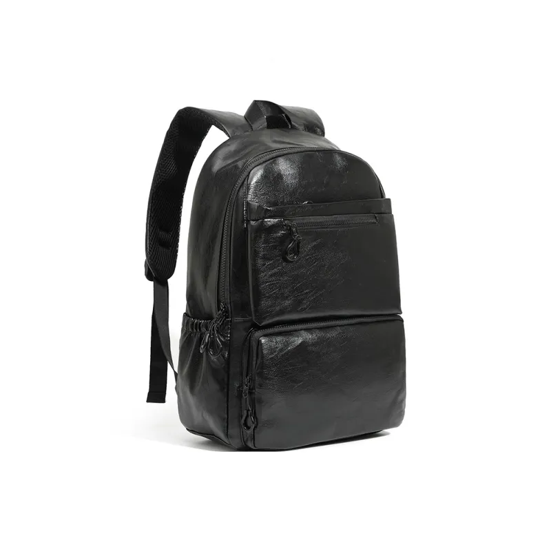 MASTER CANVAS Leather Backpack Unisex Black-2