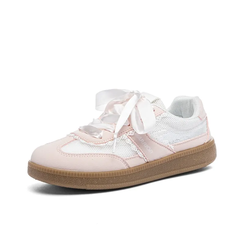 Warrior Slip Resistant, Abrasion Resistant, Breathable Low Top Skateboard Shoes Women's Beige Pink-1