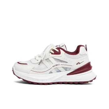RENBEN Shock Absorbers Slip Resistant Breathable Low Top Casual Shoes Women's Burgundy
