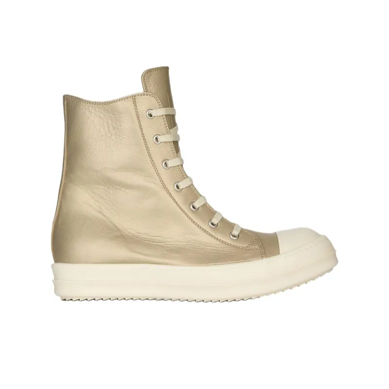 RICK OWENS/RO High Top Skateboard Shoes Women's Gold-1
