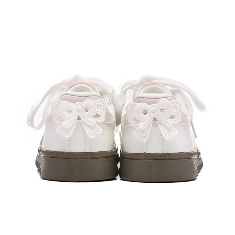 The New Age Family Low Top Skateboard Shoes Women's White Pink-3