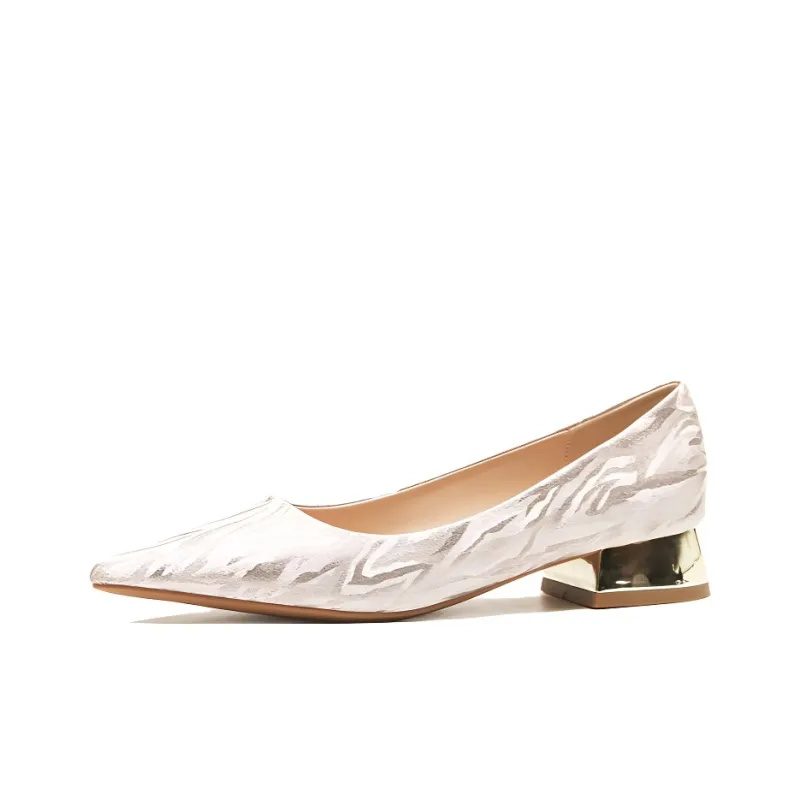 GOSO Chunky Heel High Heels 3CM Women's Champagne-0