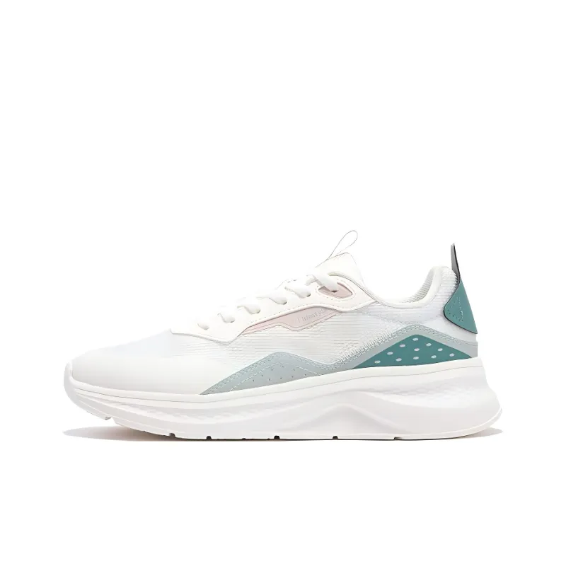 361° Abrasion Resistant Breathable Low Top Casual Running Shoes Women's White Green-0
