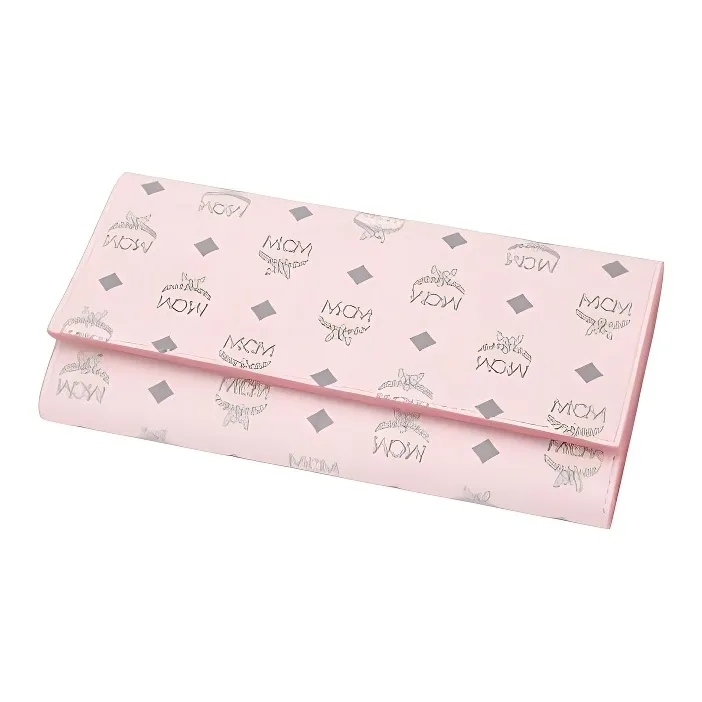 MCM Trifold Wallet Large Visetos Powder Pink-3