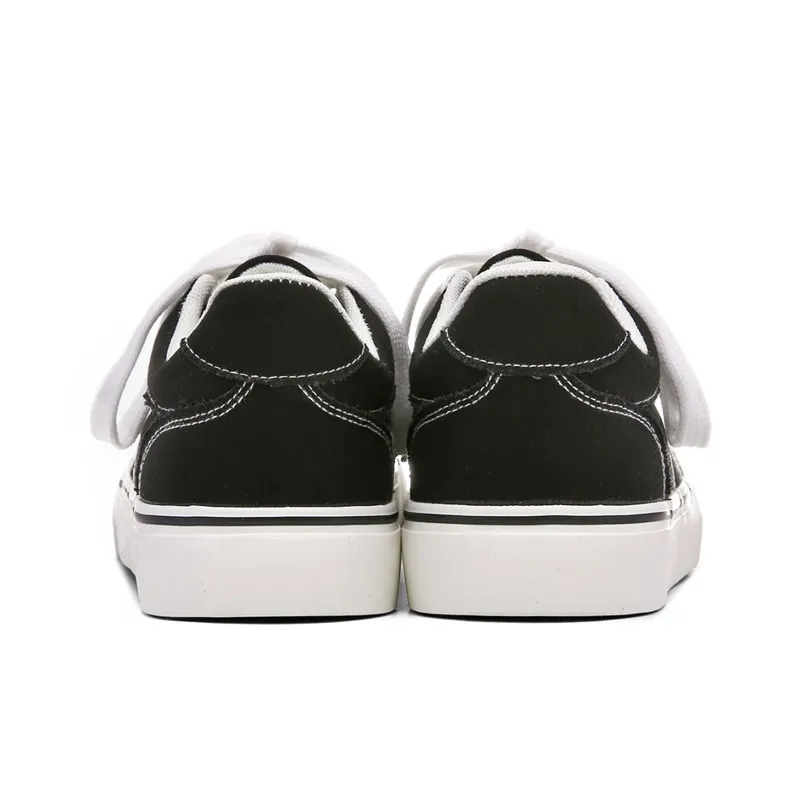 The New Age Family Low Top Skateboard Shoes Women's Black With White Stitching-3
