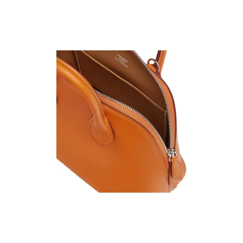 HERMES Bolide Evercolor Calfskin Handbag Mini Women's Apricot & Gold-3