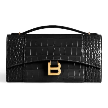 Balenciaga Hourglass Calfskin Shoulder Bag, Crossbody Bag, Handbag Women's Black