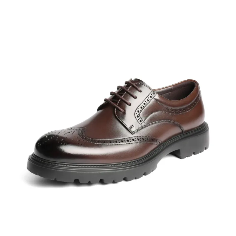 BELLE Dress Shoes Men Low Top Solid Color-1