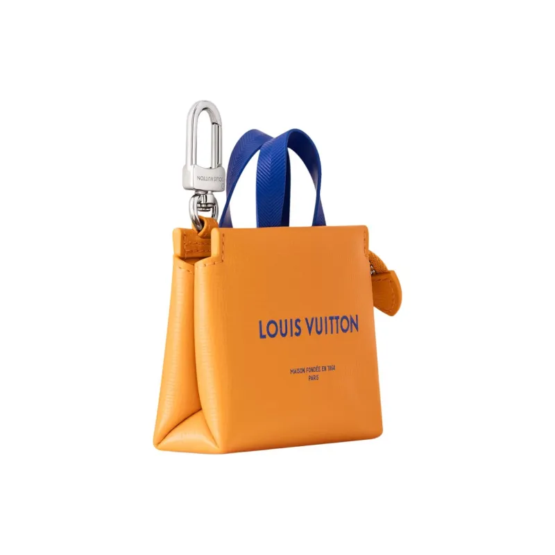 LOUIS VUITTON Leather Bag Accessory Mini Unisex Orange-1