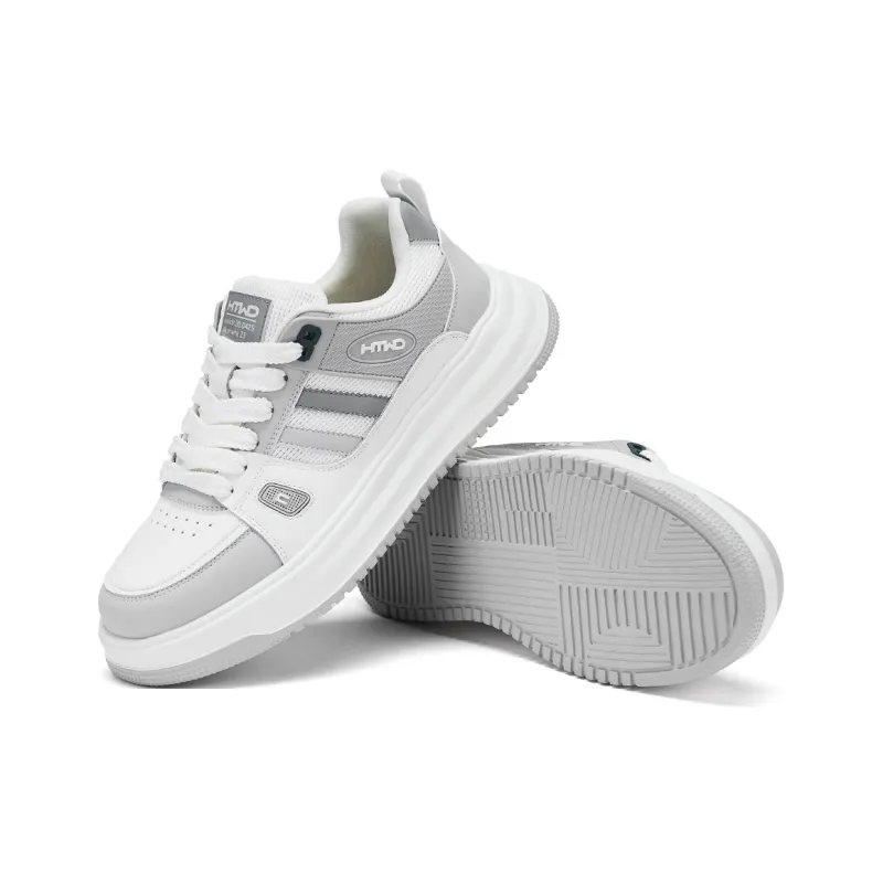 Hotwind White Sneakers Abrasion Resistant Slip Resistant Low Top Skateboard Shoes Men's-14