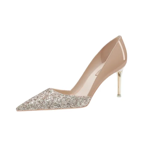 MIKAWEI Slim Heel High Heels Women's Nude