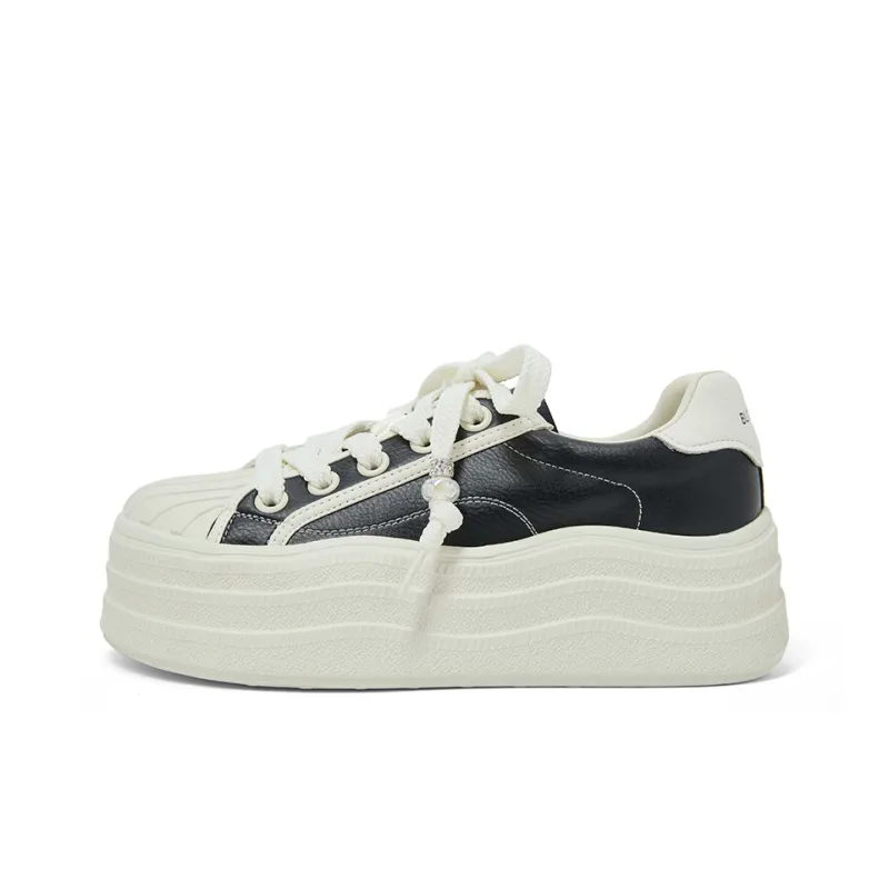 COMELY Casual Shoes Women's Low Top Black/Ecru-5