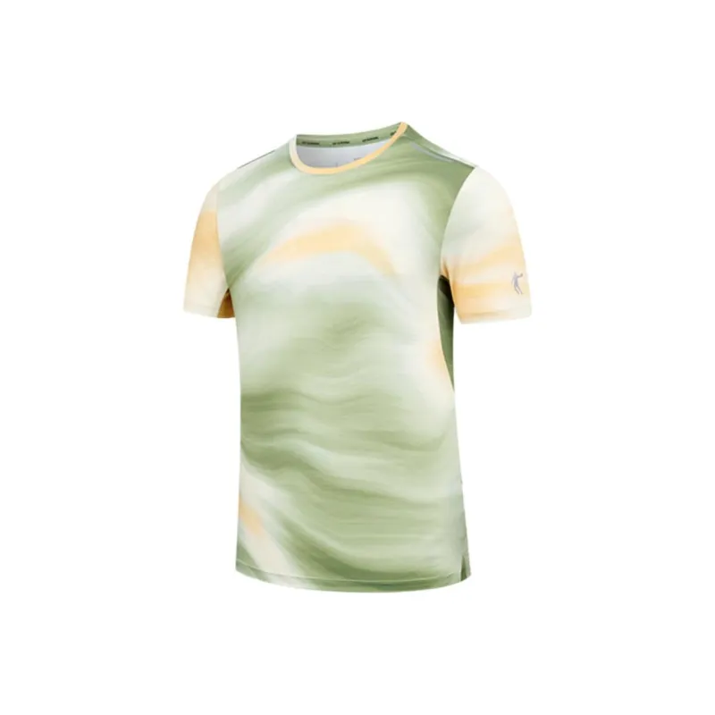 QIAODAN Sports Life Collection T Shirt Men's Morandi Green Print-0