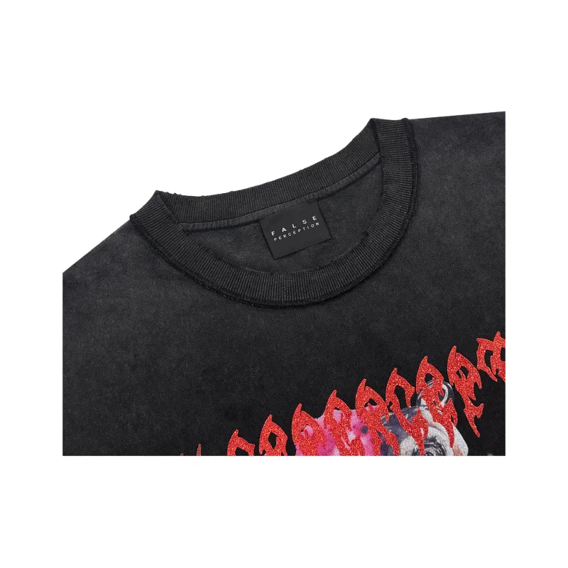 False Perception T Shirt Unisex Washed Black-4