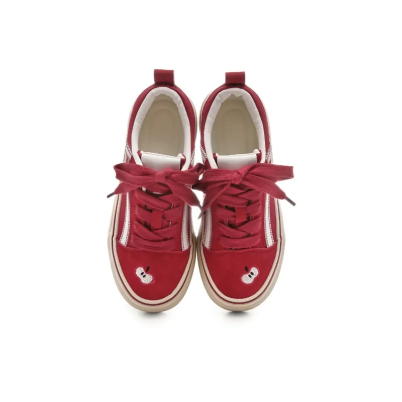 The New Age Family Low Top Skateboard Shoes Women's Red-2