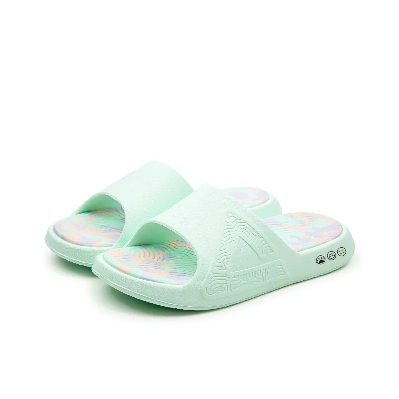 PEAK Tai Ji1.0 Quiet Slip Resistant Cushioning Slide Slippers Women's Gouache Green-3