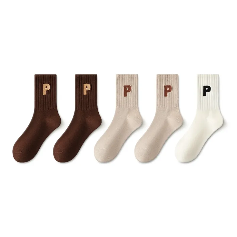 LUOLIAN Mid Calf Socks Women's 5 Pack-1
