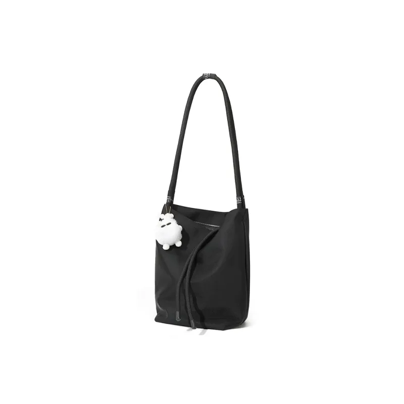MASTER CANVAS Fabric Shoulder Bag Women's Black/Gray/Ecru-2
