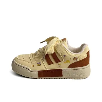 Kalinsd 1971 Anti Slip Wear Resistant Low Top Skateboard Shoes Women's Yellow