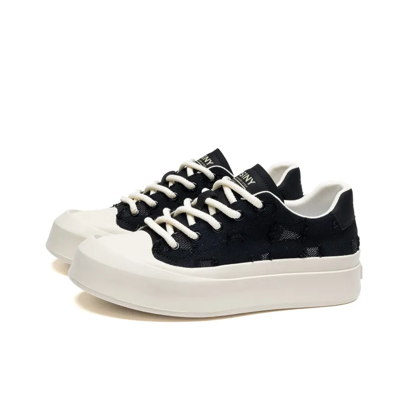 JOSINY Anti Slip Wear Resistant Low Top Skateboard Shoes Men's Black-5