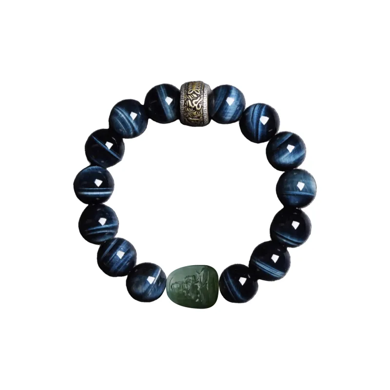 Moonstone Edge Natural Tiger's Eye Stone Bracelets Unisex-10