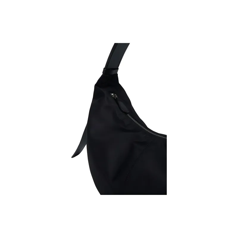 NOTHING WRITTEN Nylon With Leather Handbag, Shoulder Bag Regular Women's Black-2