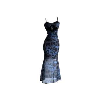 GUOZHEN Slip Dresses Women's Blue