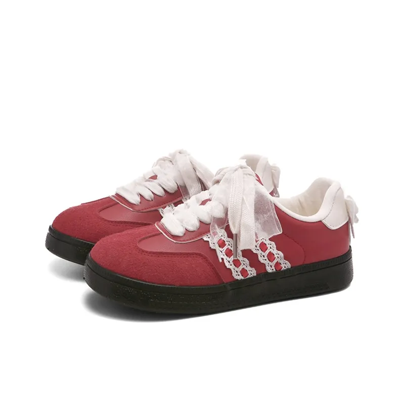 The New Age Family Low Top Skateboard Shoes Women's Red-1