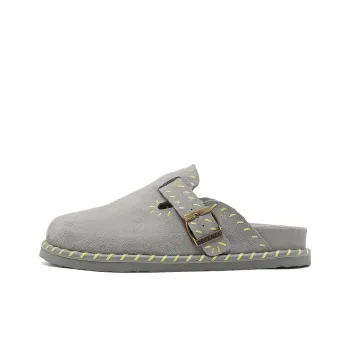 Snow Know The Answer SKTA Quiet, Odor Resistant, Slip Resistant Closed Toe Slippers Unisex Gray Yellow