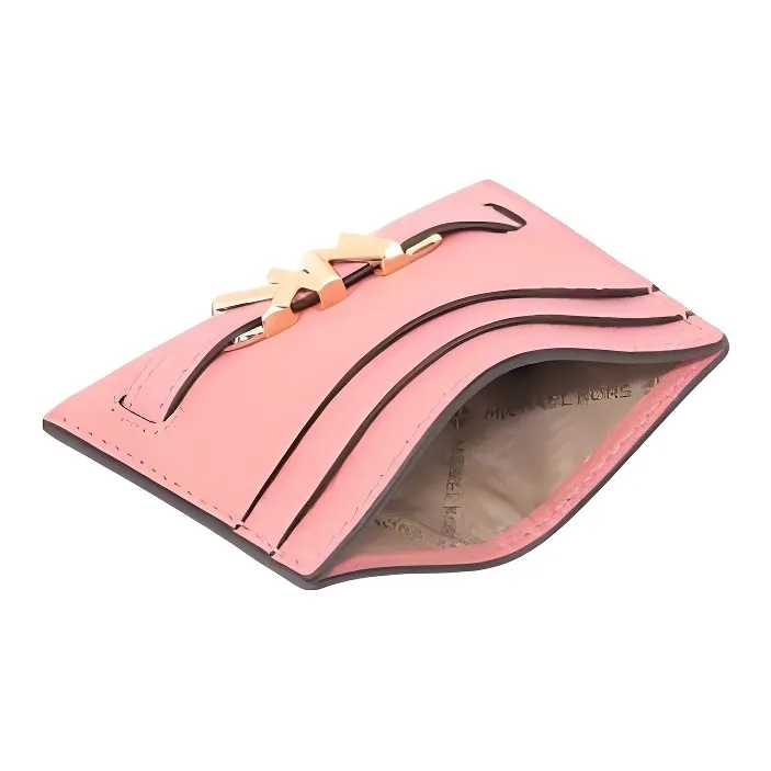 MICHAEL KORS Cow Leather Card Holder Women's Flesh Pink-2