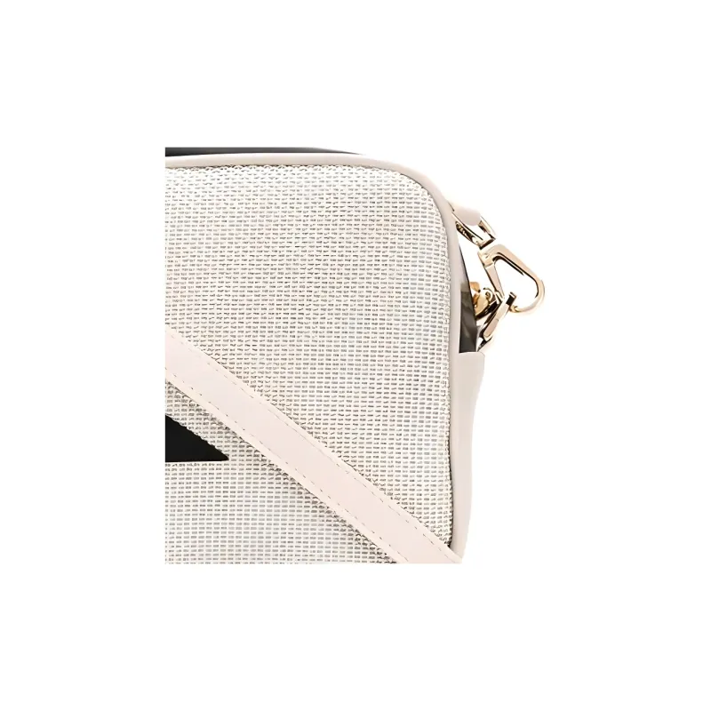 Golden Goose Cotton With Leather Shoulder Bag Crossbody Bag Women's Black & White-2