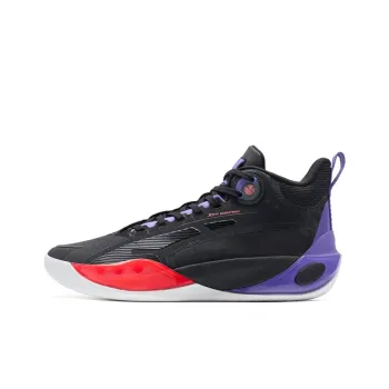 XTEP Abrasion Resistant Slip Resistant Low Top Basketball Shoes Men's Black Purple