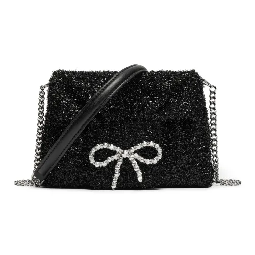 Staccato Fabric Messenger Bag, Shoulder Bag Women's Chanel Inspired Black